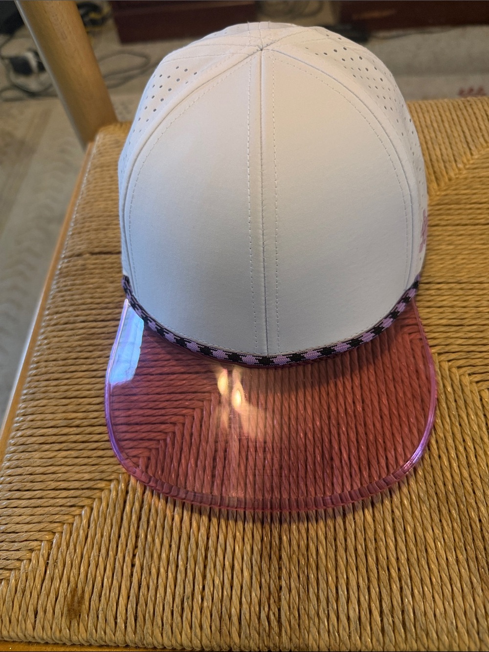 Court girl White Cap with Clear Pink Brim